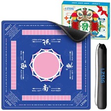 LZSIG Mahjong Mat 33"x33" - Non-Slip Noise Reduction Gaming Mat with Beginner Ru