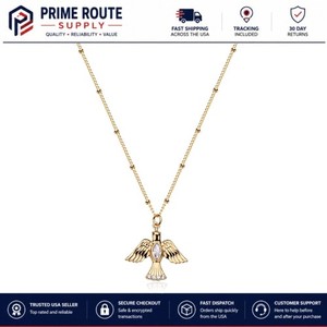 Authentic Elegant 14K Gold Plated Dove Necklace - Adjustable 20"-22" Dainty Charm Jewelry