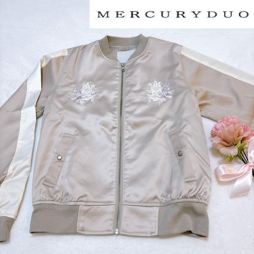 Mercuryduo Pink Beige Embroidered Sukajan Jacket in Size M