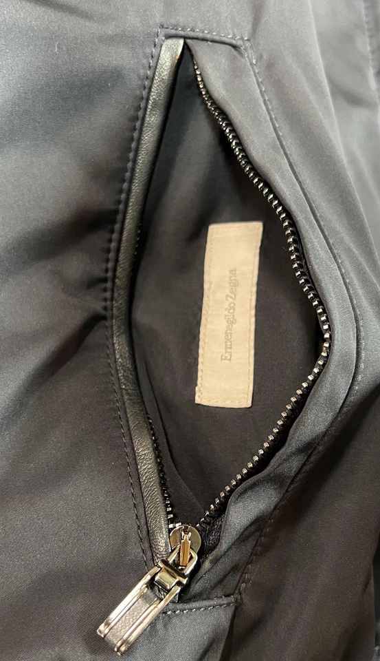 Ermenegildo Zegna Jacket Mens 56 Navy Reversible Cashmere Silk Bomber Italy Made - Image 3 of 4
