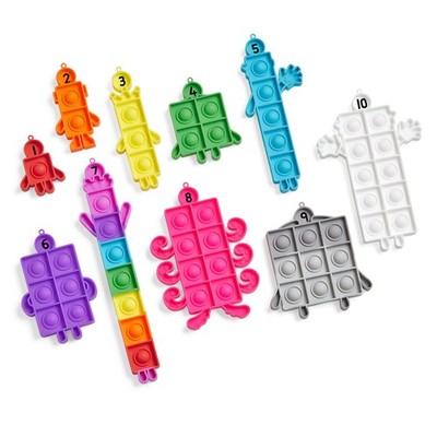 hand2mind Numberblocks Sensory Bubble Poppers, Push Pop Fidget Toys, 2 inches