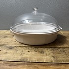 Princess House Nouveau 10.5" Skillet Pan White w Glass Dome Lid Made in France