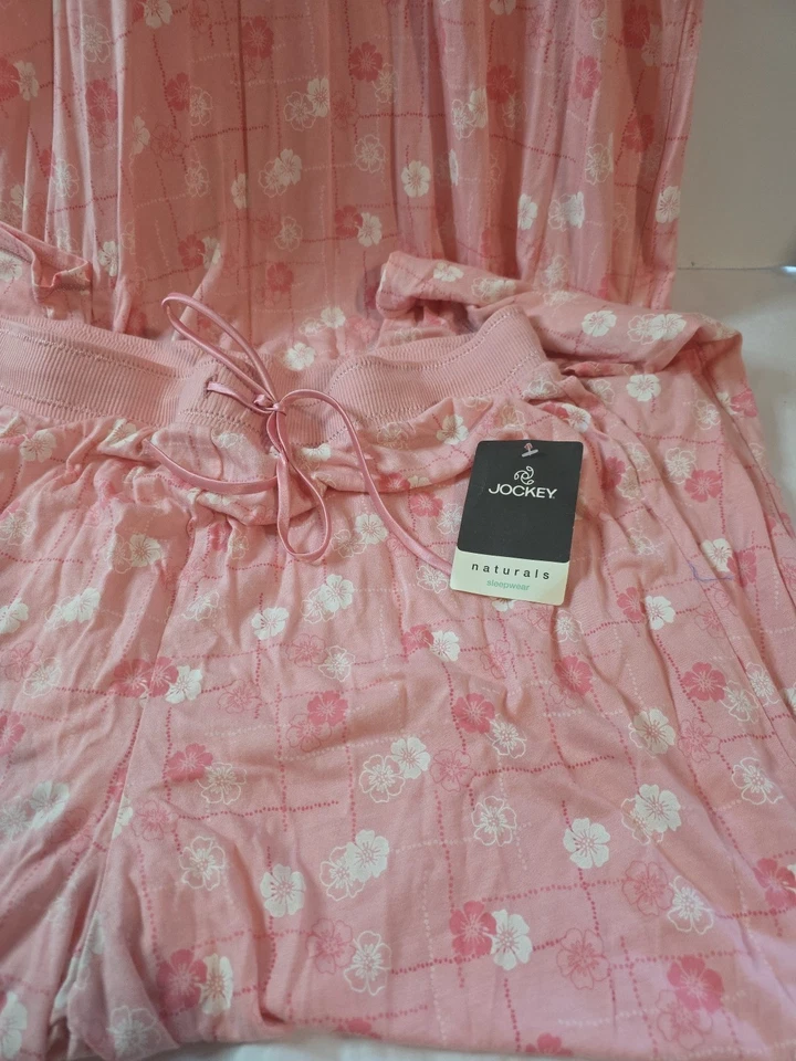 Conjunto de pijama de manga corta de 2 piezas de mezcla de algodón para mujer Jockey de colección talla L nuevo con T Foto 2 de 4