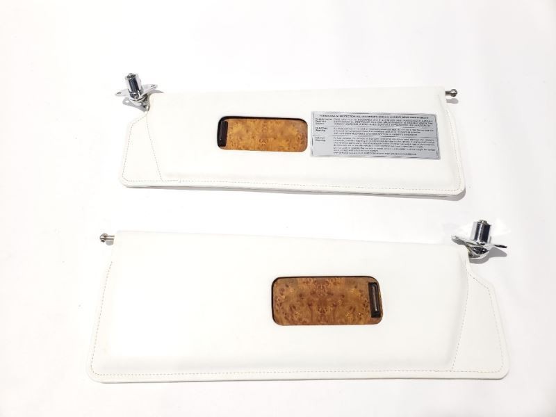 1994 Rolls Royce Silver Spur iii OEM Pair Sun Visor White Leather 