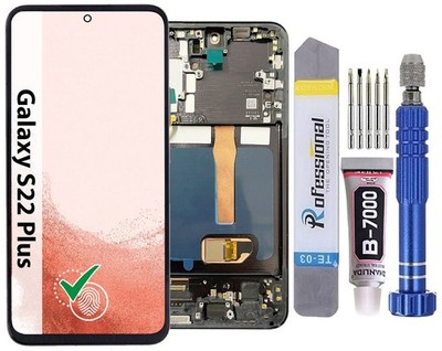 Original OLED HD display für Samsung S22 Plus S906 mit Fingerprint + Rahmen