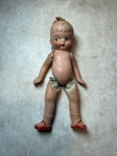 Antique 5" BISQUE GIRL DOLL String Jointed Germany?