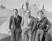 Aviatrix Pilots Friends in Continental Hop Amelia Earhart noted av- Old Photo