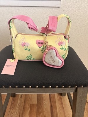 Miaページ juicy couture ハート、チェリー柄 ショルダー Juicy Couture Yellow Shoulder Bag Heart Charm Cherry Accent Logo