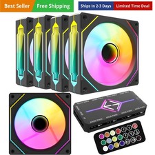 RGB Fans:5pack 120mm PWM ARGB Case Fan with Fan Hub and Remote,Speed Control,...