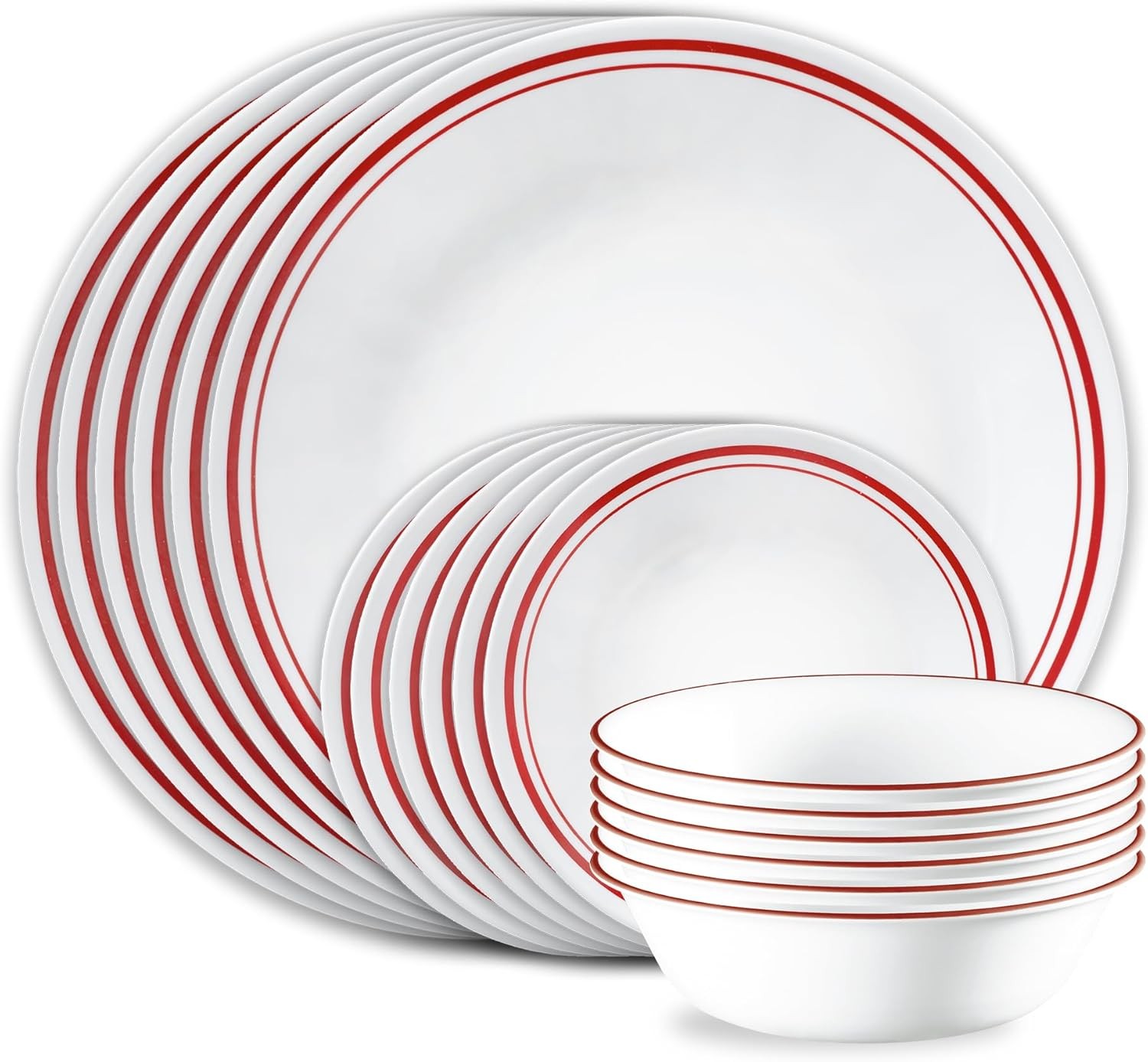 Corelle Vitrelle 18-Piece Service for 6 Dinnerware Set, Trip