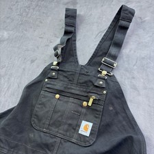 Carhartt R41-BLK Black Duck Quilt Lined Bib Overalls Double Knee 50 x 32