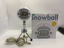 Blue Snowball USB Studio Microphone and Stand for PC, Mac - Silver/White