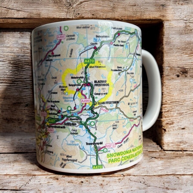 OS Map Ceramic Mug - Snowdonia National Park (General merchandise)