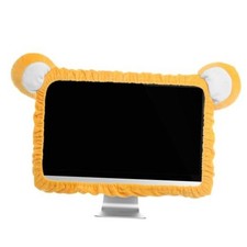 20"-29" Cute Computer Monitor Cover with Bear Ears Furry Elastic Monitor Dust