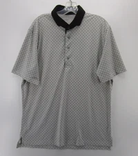 Greyson Polo Shirt Men Large Gray Golf Performance Geometric Activewear Logo
