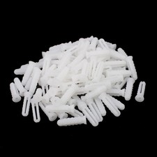 Plastic Wall Mounted Screws Anchor Expansion Nails White 6x25mm 100pcs