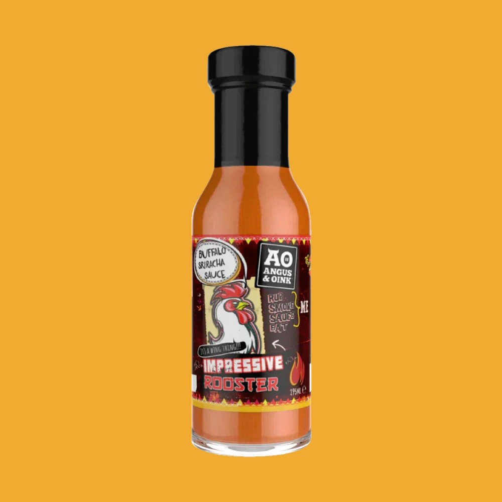 Sriracha Hot Sauce Spicy Buffalo Wings Sauce Angus & Oink 295ml Bottle