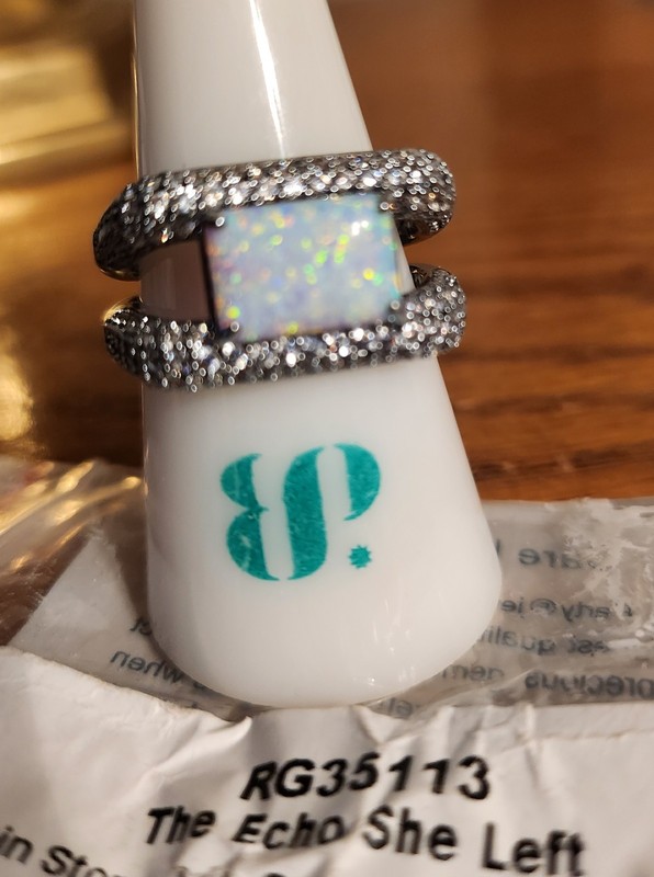 Bomb Party October 2025 Ring Size 8 "The Echo She Left"  Milky White Opal" He Pl