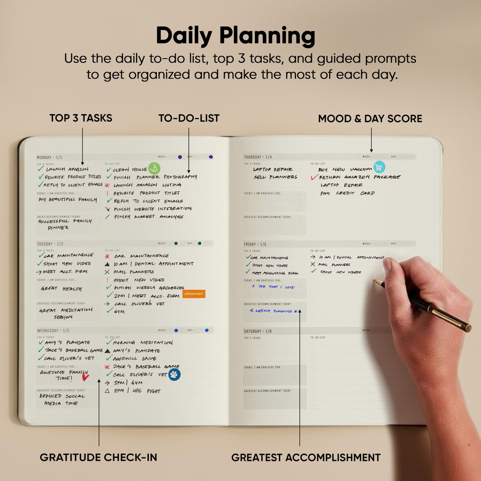 Dated, 2026 Planner, 8.5" x 11" - The Productivity Planner to Achieve Your 20...