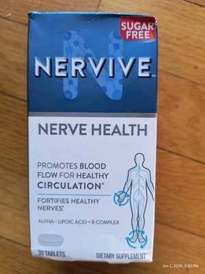 Nervive Nerve Health Alpha Lipoic Acid Promote Blood Circulation 30 Tabs Ex 5/26