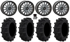System 3 SB-8 Bdlk 15" Wheels Gy +38mm 30" Mud XC Tires Can-Am Maverick R