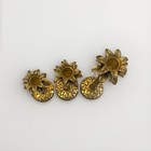 Set of 3 Solid Brass Palm Tree Candlestick Holder MCM Vintage — photo 3