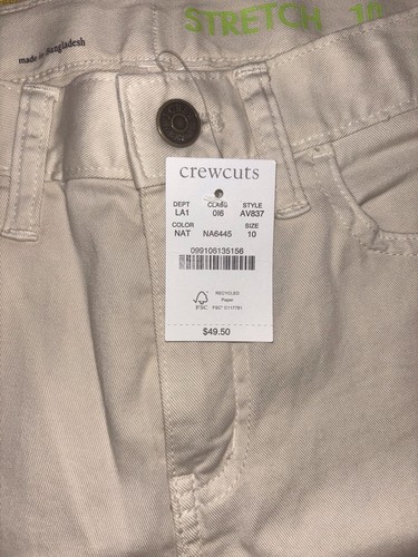 J. Crew Crewcuts Girls Natural Beige Adjustable Waist Stretch Pants Size 10 - Picture 4 of 5