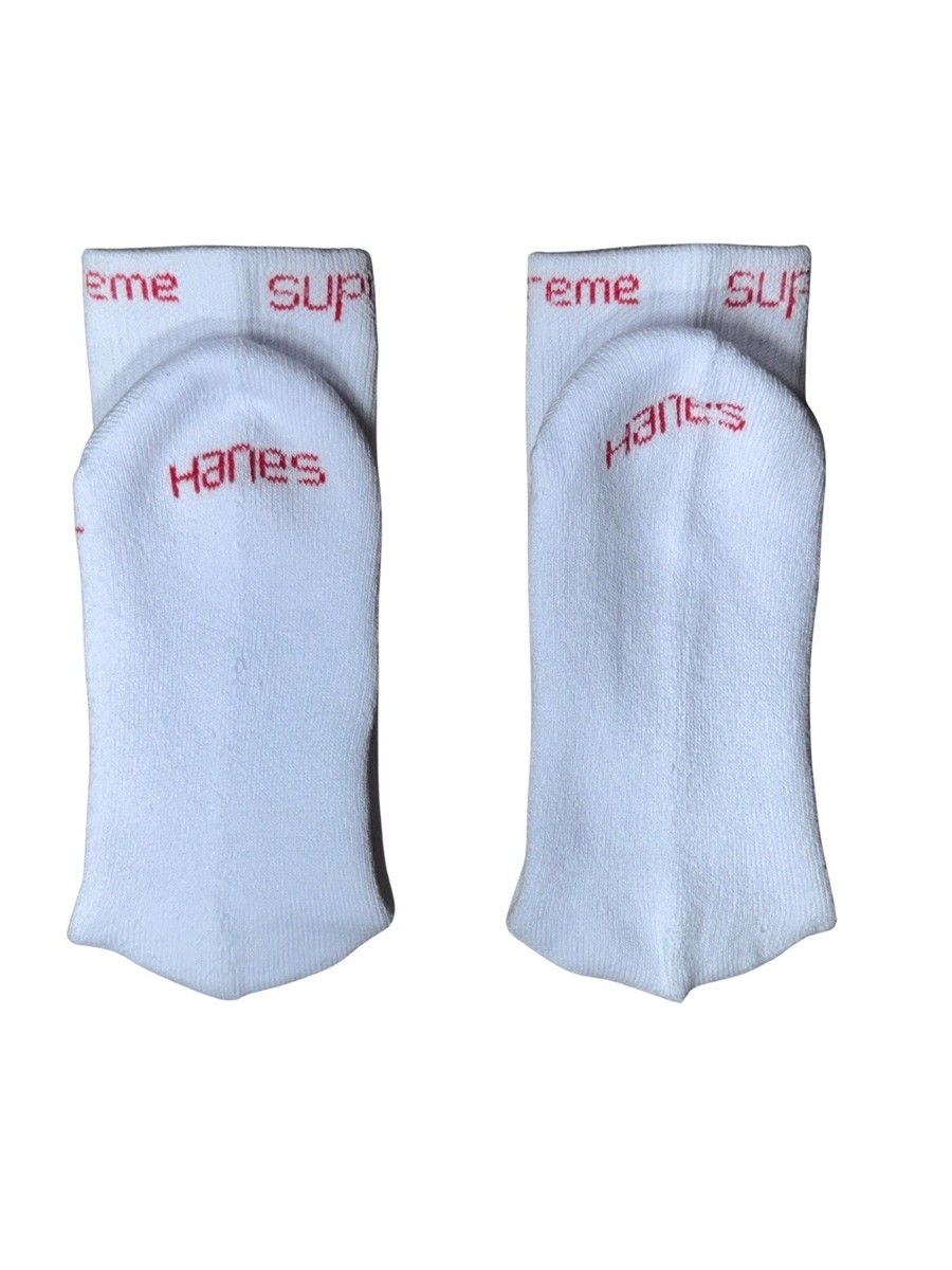 Supreme X Hanes Crew Socks - White, Pack of 4, Size 6-12 for sale