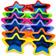 Jumbo Star Novelty Glasses - Retro Clown Funny Fancy Dress Giant Assorted Colour