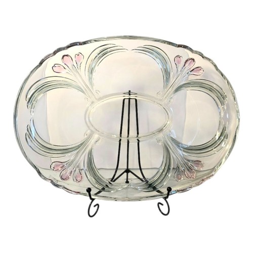 New Mikasa French Bouquet 15" Hostess Platter Crystal Stunning Serving Tray Vtg - Picture 2 of 5
