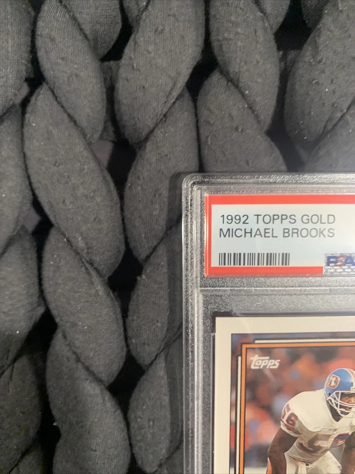 Michael Brooks 1992 Topps Gold #318 PSA 10 Gem Mint Pop 1 Graded Slab Broncos - Image 3 of 4