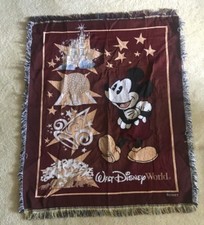 Walt Disney World Mickey Mouse Throw Blanket 56 X 48 Magic Kingdom Animal Epcot