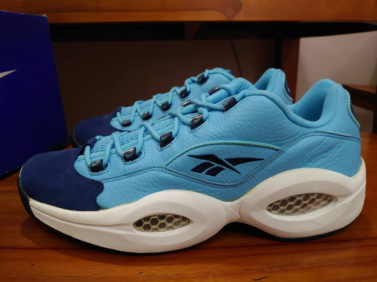 DS 1998 OG REEBOK QUESTION LOW IVERSON US 12 VINTAGE CAROLINA BLUE / NAVY