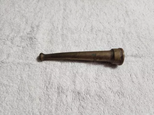 VINTAGE 6" FIREMAN'S STYLE GARDEN HOSE NOZZLE NICE PATINA!. B7