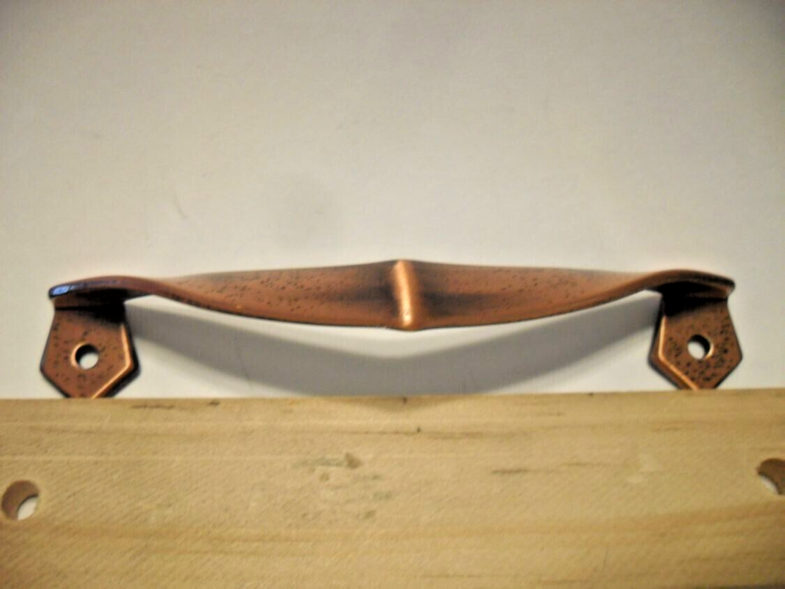 Vintage Nos Satin Copper Chevron Drawer Pulls Cabinet Handles