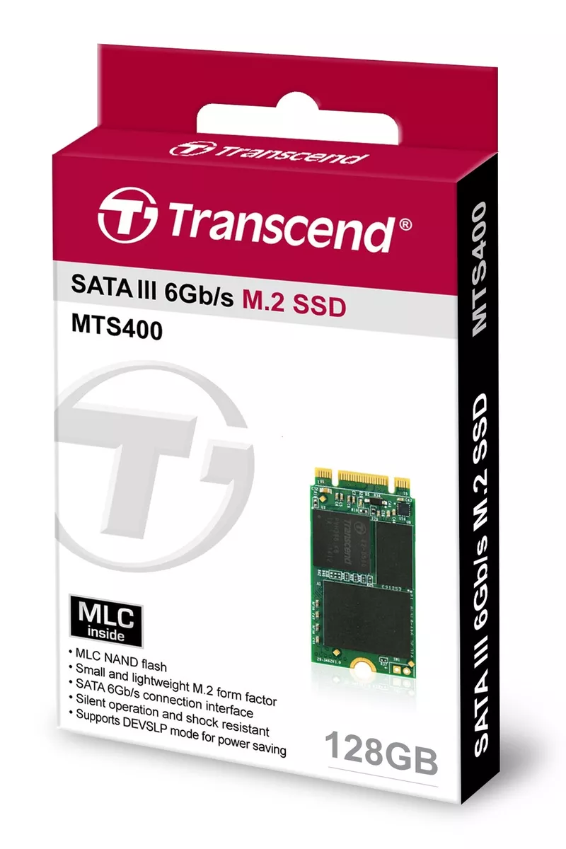 128GB Transcend M.2 NGFF 2242 42mm SATA III 6Gbps SSD MTS400 MLC