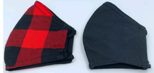 Cat  Jack - Kids Face Masks - Black  Red Plaid, Black - Updated Fit