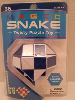 Magic Snake Blue Twisty Puzzle Nostalgic Toy Create Endless Shapes NEW