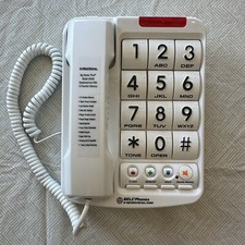 Bell Phones Big Numbers Model 20200 White Corded Phone Visual Indicator Large s