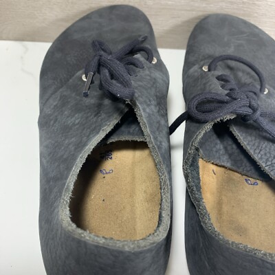 Birkenstock Unisex Maine Black Suede Lace Up Clog Shoe Size 41 M