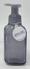 BATH BODY WORKS GREY LINES GLASS GENTLE FOAMING HAND SOAP DISPENSER HOLDER PUMP