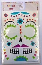 1 sheet Day of the Dead face tattoo party supply Coco party Sugar skull 1