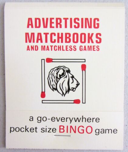 VTG GIANT LARGE FEATURE ADVERTISING MATCHBOOKS & MATCHLESS GAMES~POCKET BINGO - Picture 1 of 5