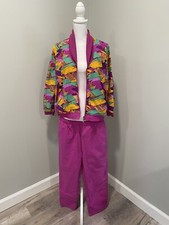 Vintage 80's Casual Isle Colorful Windbreaker Warm Up Track Suit Set Large