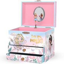 Giggle Honey Musical Fairy Jewelry Box for Girls - Kids Music Box with Spin...
