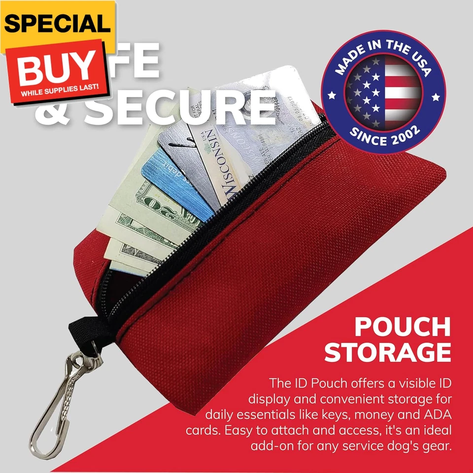 Bolsa para tarjeta de identificación de perro de servicio ActiveDogs - Etiqueta de exhibición de insignia de identificación con clip Foto 4 de 4