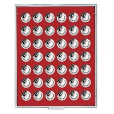 LINDNER M&uuml;nzbox 2105 Standard f&uuml;r 42 x 10 Euro Polymer o. Kaps (max. &Oslash; 29,5 mm)