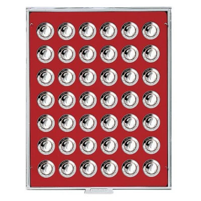 LINDNER Münzbox 2105 Standard für 42 x 10 Euro Polymer o. Kaps (max. Ø 29,5 mm)