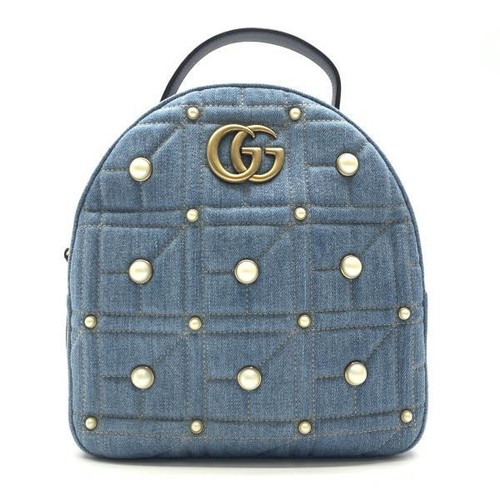 Gucci 476671 Gg Marmont Denim Backpack 