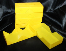 Vintage 4.25" x 2.25" Yellow Plastic Slide Cases - lot of 5